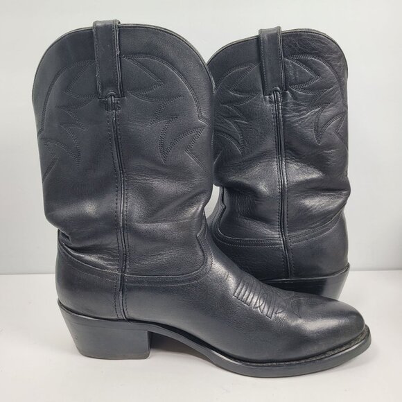 Vintage Durango TR760 Men's Black Leather Cowboy Boots US Size 12EE - Picture 5 of 12